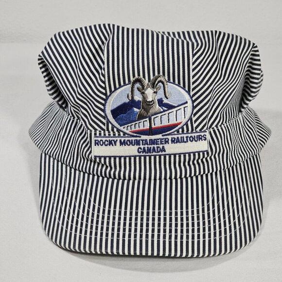 Rocky Mountain Railroad Canada Train Conductor Snapback Adjustable Hat - Picture 1 of 8